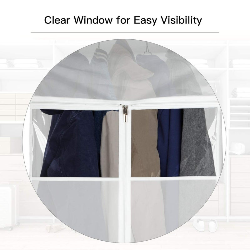 Zilink Hanging Clothes Bag Organizer 43 inch-2 Pack Large Garment Bags Suit Bag for Storage Hanging Clothes Cover for Suit Coats Dress Closet Storage (Hanger Not Included) - Image 5